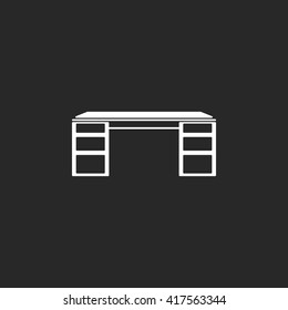 Modern computer desk sign simple icon on  background