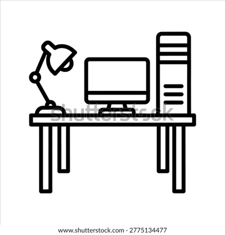 Modern computer desk workspace icon with workspace computer technology business electronics equipment internet
