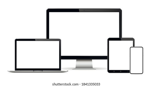 Modern computer display, laptop, tablet and smart phone