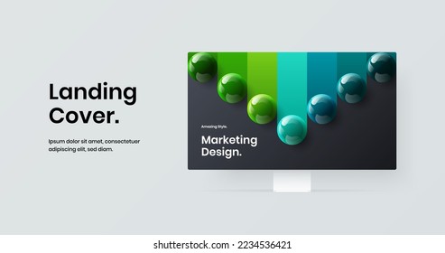 Modern computer display mockup banner concept. Abstract site screen vector design illustration.