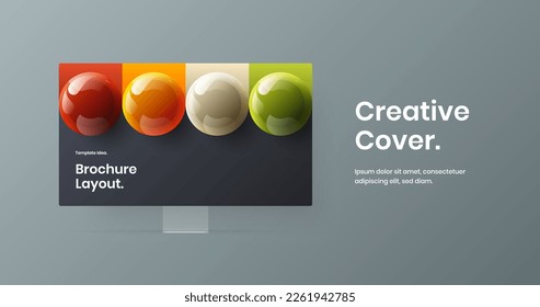 Modern computer display mockup landing page template. Abstract site screen vector design illustration.