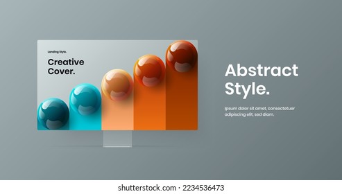 Diseño moderno de presentación de maquetas por ordenador. Plantilla de diseño de vector de sitio colorido.