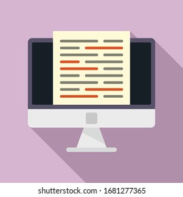 Modern computer editor icon. Flat illustration of modern computer editor vector icon for web design