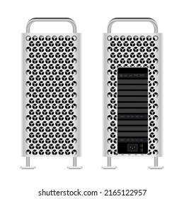 Modern Computer, front and back view vector