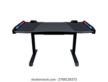Escritorio moderno del juego de la computadora en el fondo blanco. Vector realista ilustración 3D