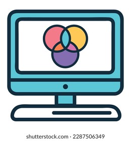 Modern computer graphic web design icon isolated