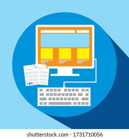 modern computer image design with a blue background