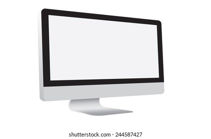 modern computer isolated on white Background. Vector Illustration. 