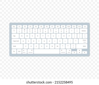 Modern computer keyboard on transparent background. Vector illustration EPS 10