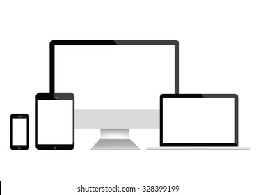 Modern computer - laptop, tablet and smartphone vector