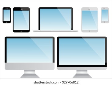 Modern computer - laptop, tablet and smartphone vector