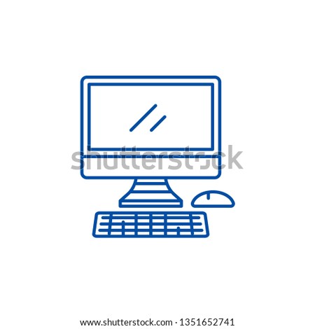 Modern computer line icon concept. Modern computer flat  vector symbol, sign, outline illustration.