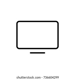 Modern computer line icon. Premium pictogram isolated on a white background. Vector illustration. Stroke high quality symbol. Monitor icon in modern line style.