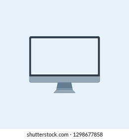 Modern computer monitor with a blank screen. Flat style icon. Vector illustration.