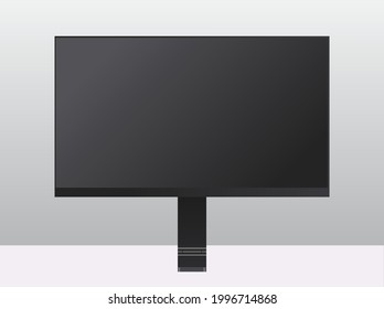 modern computer monitor with blanked black screen realistic mockup gadgets and devices concept