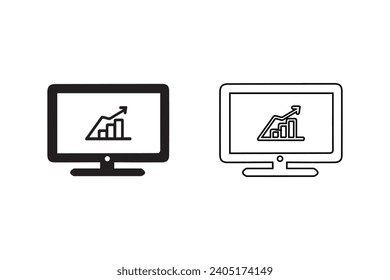 Modern computer Monitor design and line art in vector illustration