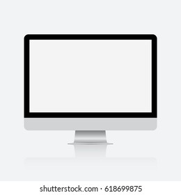 Modern computer monitor isolated on white background. Vector mockup. Vector illustration