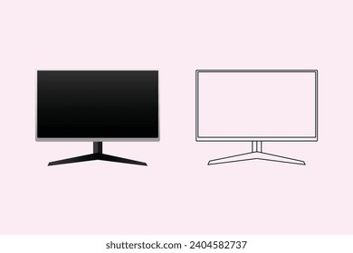 
Modern computer Monitor vector illustration
