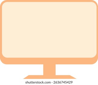 Modern Computer Monitor Vector Illustration – Minimal Flat Desktop Screen Template for UI, Mockup, and Web Display Design