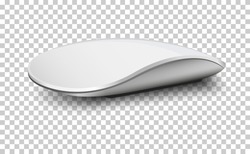 Modern computer mouse on transparent background. Vector illustration. 