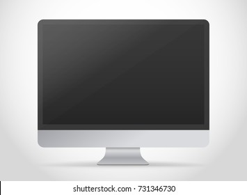 Modern computer vector mockup. Photoreal illustration. Template for a content