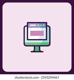 Modern Computer Website Browser Icon Design