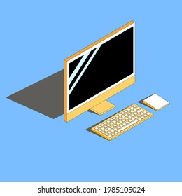 Modern computers and accessories that are thin and brightly colored