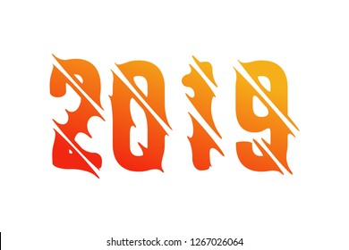 modern concept of 2019 text with splash effect vector illustration