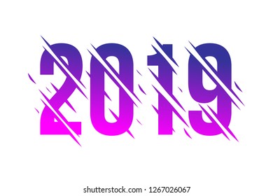 modern concept of 2019 text with splash effect vector illustration