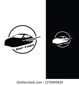 Modern concept automotive logo, black and white car icon