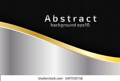 Modern concept black background with golden curved geometry Overlay with abstract style for illustration design template.