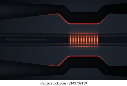 Modern concept black dimension background with orange neon light