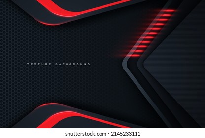 Modern concept black dimension background with red neon light