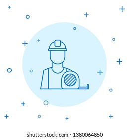 Modern concept Builder line icon, build and repair, construction worker sign