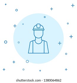 Modern concept Builder line icon, build and repair, construction worker sign