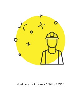 Modern concept Builder line icon, build and repair, construction worker sign