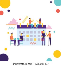 Modern concept for business planning, news and events, reminder and timetable. Flat vector illustration.