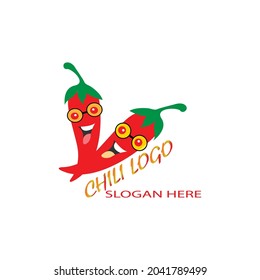 Concepto moderno del logotipo de la fruta del chile para la ilustración del vector del restaurante