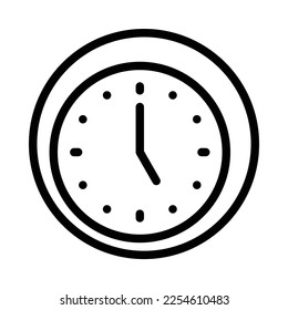 Modern concept clock icon for showing time and schedule in black outline style - Shutterstock ID 2254610483