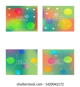 Modern concept in color pattern. EPS. Vector illustration flyer. Strange splash and spreading spot. Green elegant blend glossy texture picture.