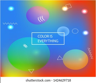 Modern concept in color pattern. Strange splash and spreading spot. EPS. Vector illustration space. Blue flashy, polyvariant, cool, color pattern.