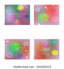 Modern concept in color pattern. Vector illustration flyer. Random splash and spreading spot. Pink flashy, polyvariant, cool, color pattern.
