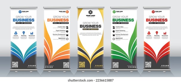 Modern concept colour full Roll up banner for business event and presentations 