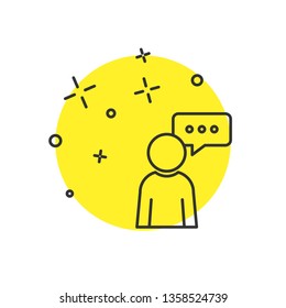 Modern concept Communication, dialog, conversation on an online forum and internet chatting concept. Business man talking.