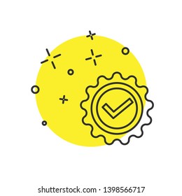 Modern concept Completed Vector Stamp. Grunge rubber stamp or badge, label with text "completed"