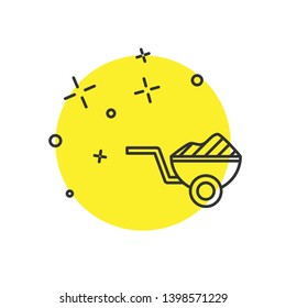 Modern concept Construction wheelbarrow vector icon