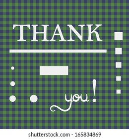 Modern concept design green poster with message thank you illustration