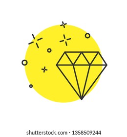 Modern concept Diamond icon. Gemstone symbol