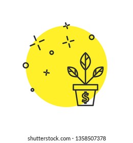 Modern concept Dollar plant vector icon sign symbol