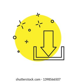 Modern concept Download vector icon, install symbol.